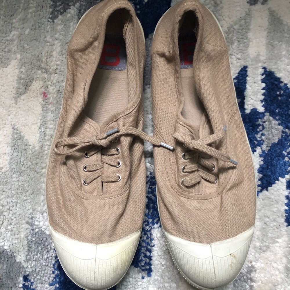 Bensimon lace-up tennis shoe - eggshell